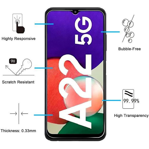 Advansia härdat glas för Samsung Galaxy A22 5G [X2]