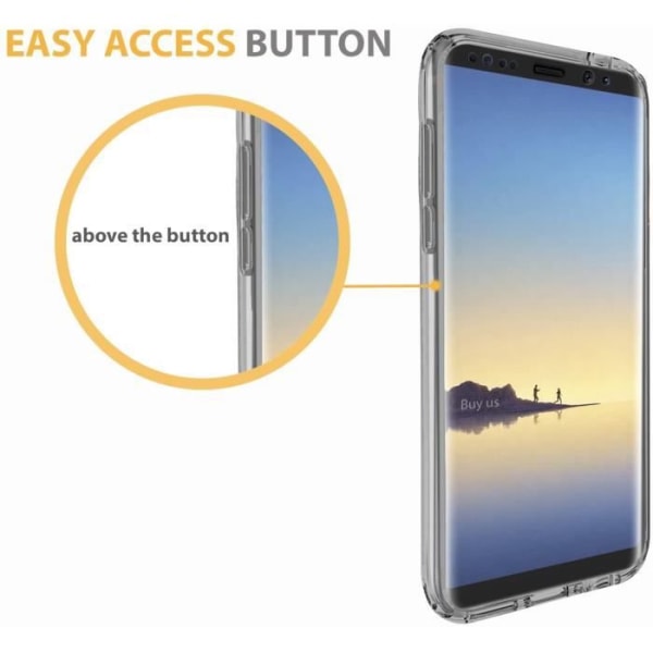 Samsung Galaxy Note 8 Gel-fodral, 360 graders helkroppsskydd mot stötar, ultratunt transparent osynligt fodral för Galaxy