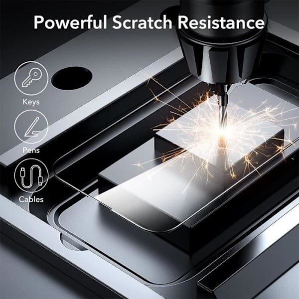 Pack-4 helt härdat glas för iPhone 15 Pro - Stötsäkert skärmskydd Transparent med svart kant