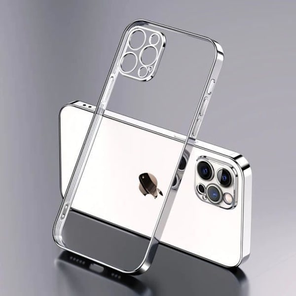 Coque - PROSHOP® - iPhone 13 mini - Mjuk silikon - Kromad kant - Ultra tunn Silver