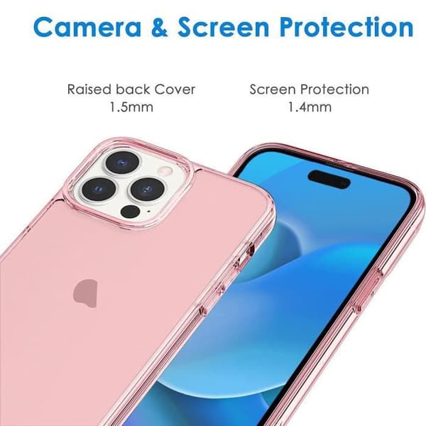 Skyddsskal - BOOLING - för iPhone 14 Pro - Flexibelt - Rosa - Halvtransparent Rosa