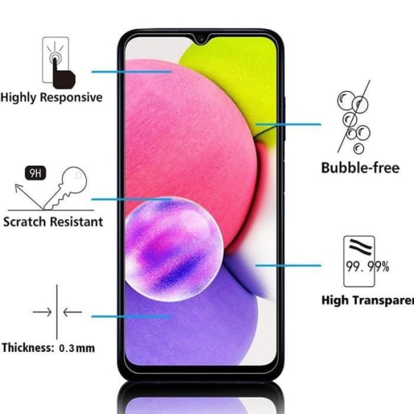 Härdat Glas - PROSHOP - för Samsung Galaxy A03s - Motstånd 9H - Repbeläggning - 0.30 MM Transparent
