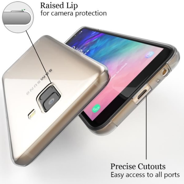Helkroppsfodral för Samsung Galaxy A6, främre bakre skal och härdat glas stötsäkert fodral Fodral Svart från NALIA