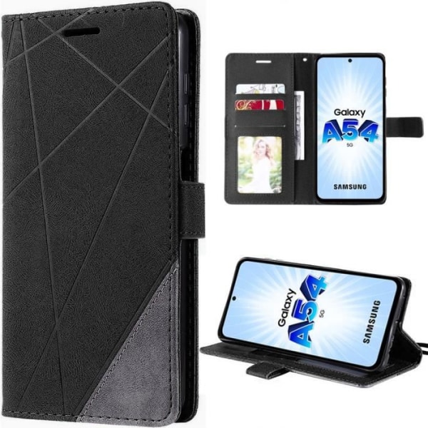 Fodral till Samsung Galaxy A54 5G Flip Fodral Mjukt PU-läder Elegant Svart