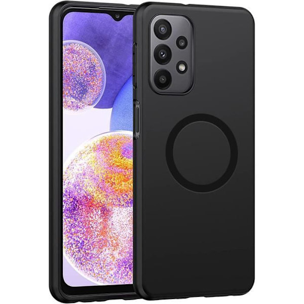 Skyddsfodral till Samsung Galaxy A23 5G - BOOLING - Mattsvart metallcirkel Svart