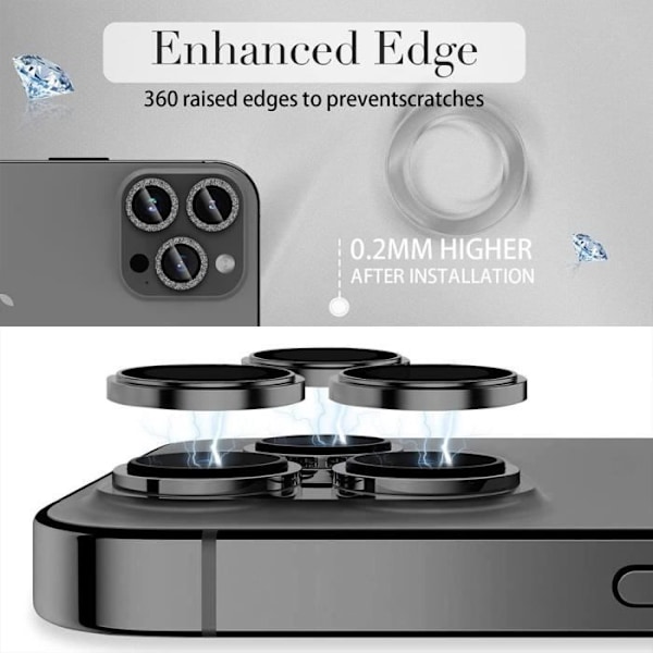 Skyddsglas - BOOLING - iPhone 14 Pro - Härdat Glas - Rep Skydd - Svart Blank Kant Transparent, svart