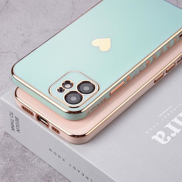Fodral för iPhone 13 Pro Max (6,7") Turkos Stötsäkert lyxigt mjukt TPU Anti-Scratch Galvaniserat guld Turkos