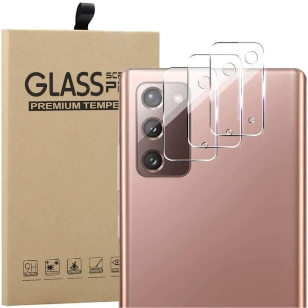 3 delar bakre kamera härdat glas för Samsung Galaxy Note 20, 2.5D Ultra-Tunn, Anti-Rapskydd, Transparent