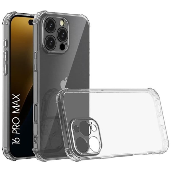 Skyddsskal - MÄRKE - iPhone 16 Pro Max - Silikon TPU - Förstärkt skydd - Transparent Transparent