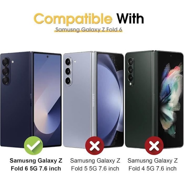 Fodral till Samsung Galaxy Z Fold 6 - Silikon Stötsäker Anti-skrapa Transparenta smala förstärkta hörn