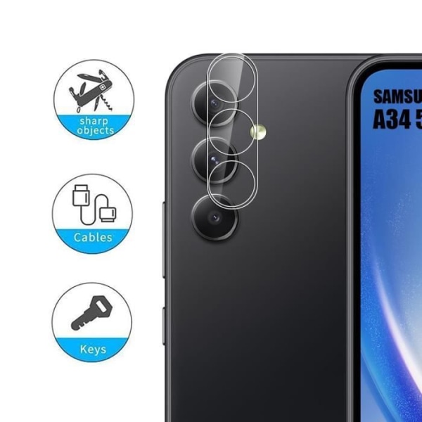 2 Kameraskydd i härdat glas för Samsung Galaxy A34 5G