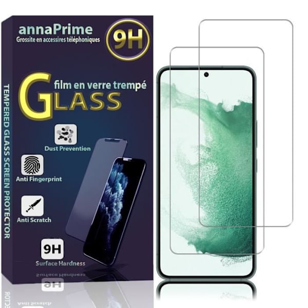 VCOMP® för Samsung Galaxy S22+ 5G- S22 Plus 5G 6,6": Pack - 2-pack skärmskydd i härdat glas VIT