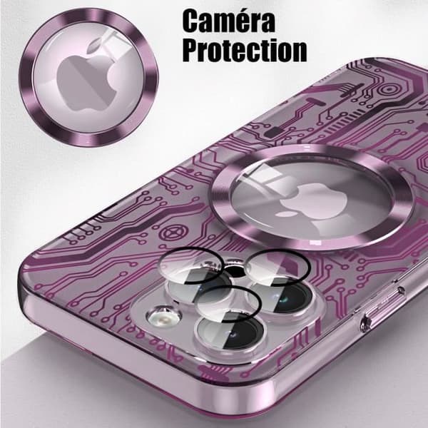 Skydd för iPhone 15 Plus - Noname - Lila - Stötsäker - Kameraskydd - Magnetring Lila