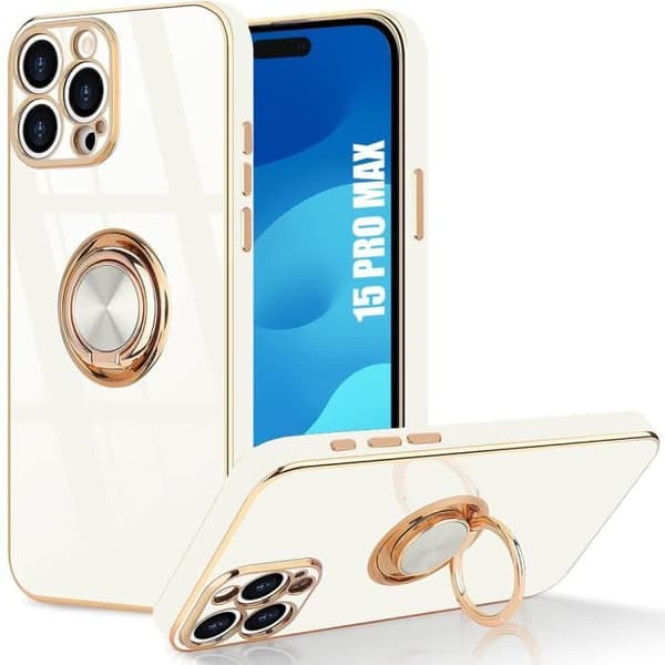 Coque - BOOLING - för iPhone 15 Pro Max - Silikon - Stötsäker - Mjuk Vit