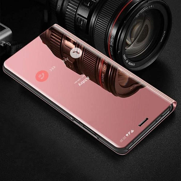 Fodral - Samsung - Galaxy A22 5G - Spegel - 360 Skydd - Rose Gold Läder Rose guld