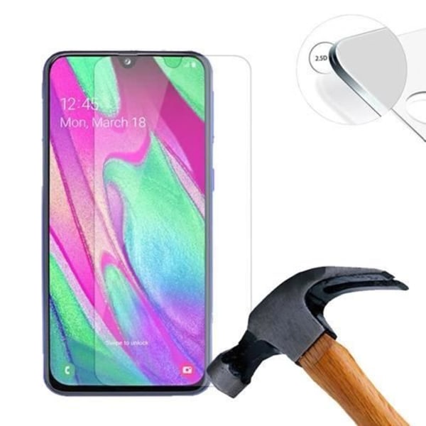 Lusee 2 x härdat glas skärmskydd för Samsung Galaxy A40 SM-A405F 5,9 tum Klar 9H 2,5D