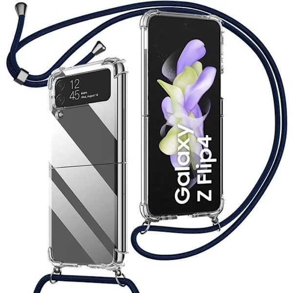 Skydd - Samsung - Galaxy Z Flip 4 - Förstärkt TPU - Rep-Resistent - Marinblå Snodd marinblå