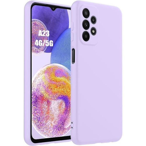 Silikonfodral för Samsung Galaxy A23 4G-5G, Mjukt skydd Smal Anti-Scratch Lila