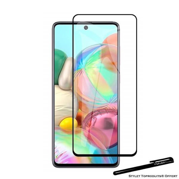 Skyddsfilm i härdat glas med svarta kanter för Samsung A71 med Stylus Toproduits®