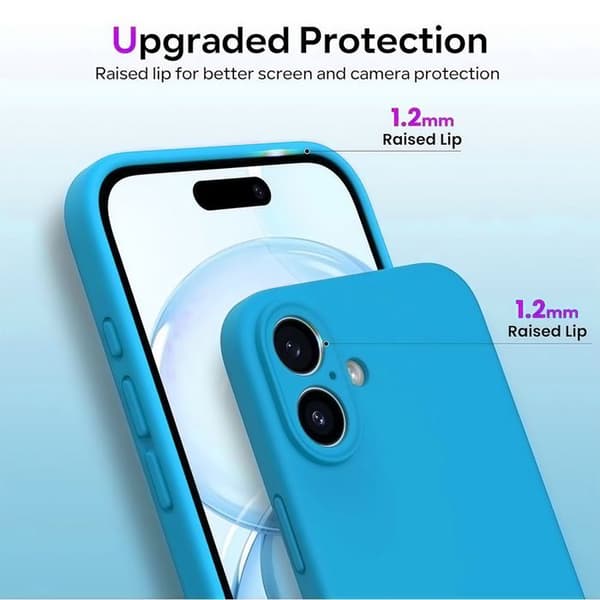 Telefonfodral - BOOLING - iPhone 17 Pro - Flytande silikon - Mjuk - Matt blå effekt Blå