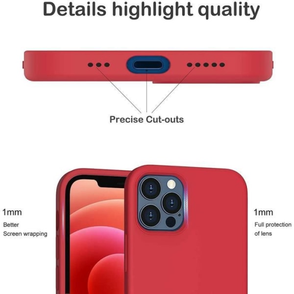 Flydende silikone cover til iPhone 13 (6,1") Ultra Slim Red PROSHOP®