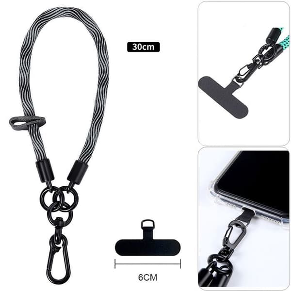 Skyddsskal - BOOLING - iPhone 17 Pro - Stötsäker silikon - Avtagbart armband - Grå Grå, klar