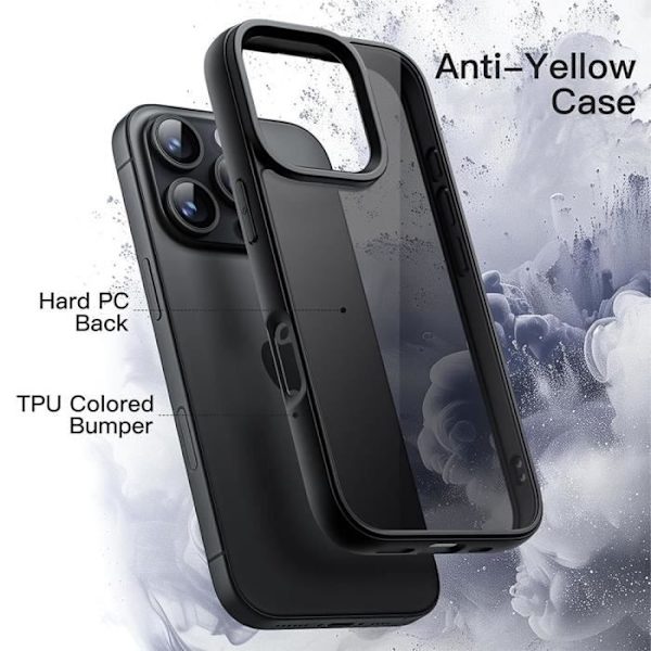 Skyddsfodral till iPhone 16 Pro Max - BOOLING - Hård - Svart - Silikon - PC Svart