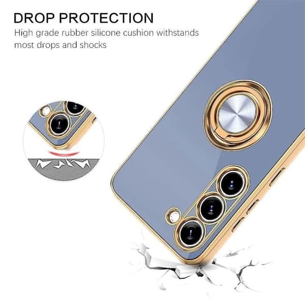 Coque - BOOLING - för Samsung Galaxy A33 5G - Stötsäker - Flexibel TPU - 360° Rotationsring Blå