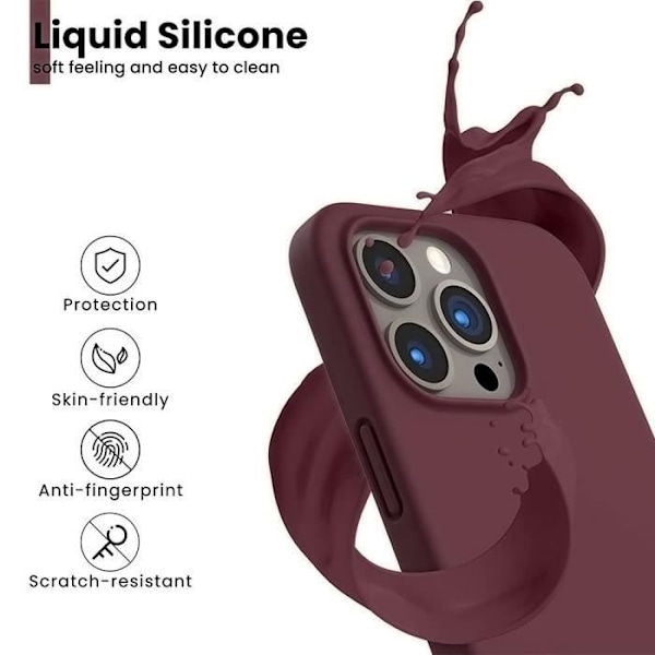 Skyddsfodral - BOOLING - iPhone 16 Pro Max - Ultratunn - Stötsäker - Rep resistant Röd Bordeaux