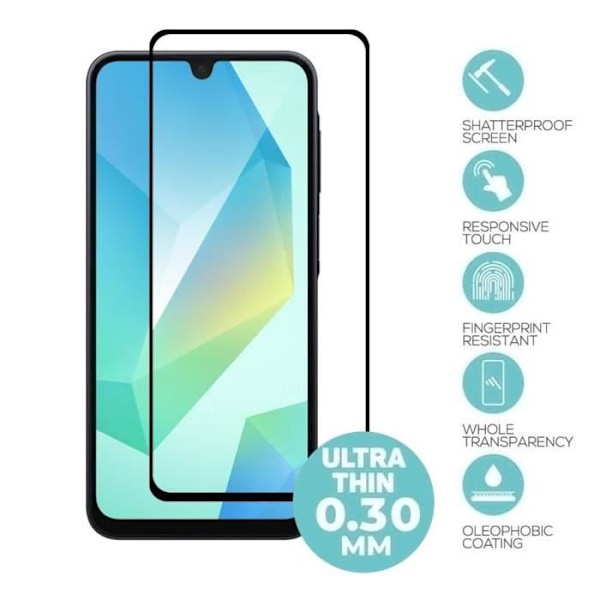 Skärmskydd - Härdat Glas - Samsung Galaxy A16 - 3-pack - Repellerande - Stötdämpande Svart