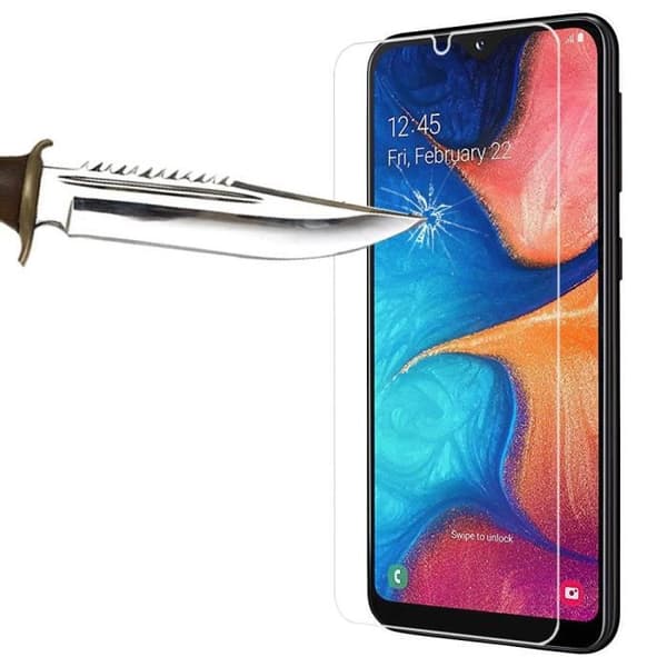 Skärmskydd - VCOMP - Samsung Galaxy A20E - Härdat glas - Paket med 3 - Represistent TRANSPARENT