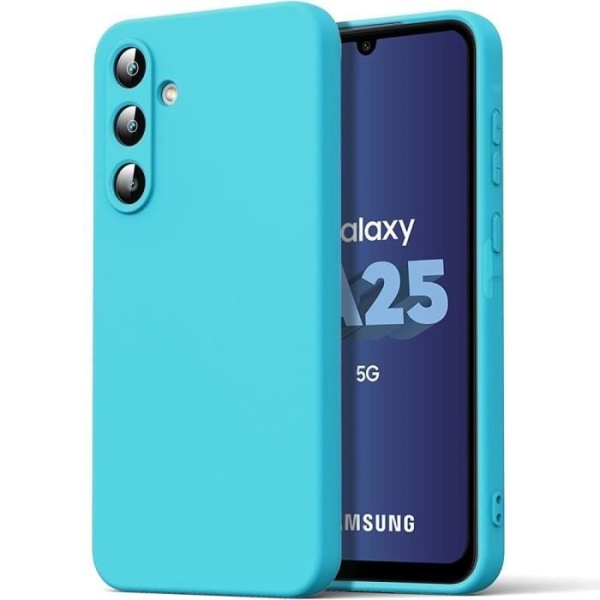 Fodral till Samsung Galaxy A25 5G, flytande silikonskydd blå matt effekt