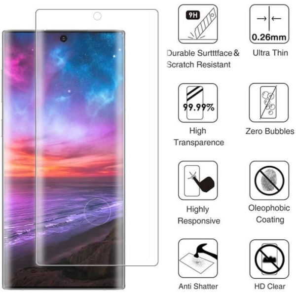 [2 delar härdat glas för Samsung Galaxy S22 Ultra (5G 6,8"), högkänsligt glasskydd, 3D full täckning, Du[636]