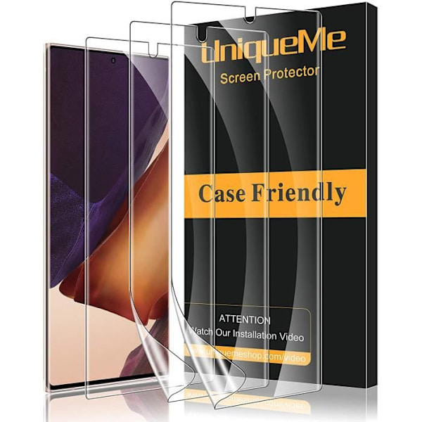 [3 delar] Skärmskydd för Samsung Galaxy Note 20 Ultra (6,9 tum) 4G - 5G, [Vattenfri adsorption] [Flexibel film] HD Soft TPU
