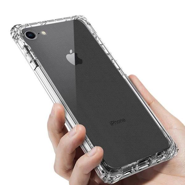 Fodral iphone se 2020/iphone8/iphone7, Mjukt mjukt genomskinligt TPU-fodral för iphone se 2020/iphone8/iphone7+（2 delar glas