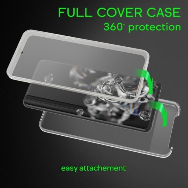 360 Degree Cover kompatibel med Samsung Galaxy S20 Plus, Transparent Full Cover Komplet Bag Cover & Front Screen Protection,