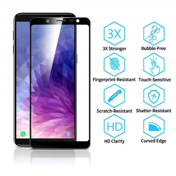 Skärmskydd i härdat glas till Samsung Galaxy J6 (2018) Svart