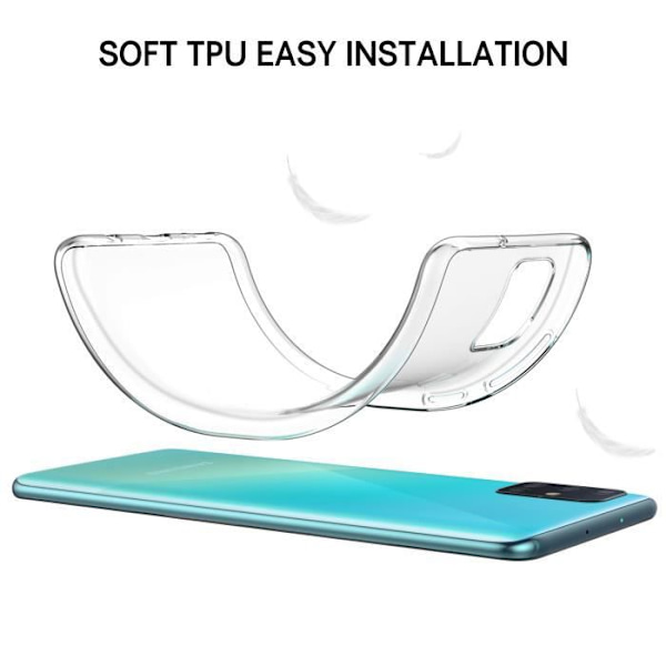 KuGi Samsung Galaxy A51 Fodral, Högkvalitativ slät silikonbaksida Skyddsfodral för Samsung Galaxy A51, Klar