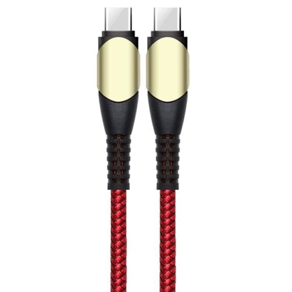 USB-C till USB-C 60W Snabbkabel för Samsung Galaxy A36 A32 4G-5G A34 A33 A54 A53 A52 4G-5G A52s - Robust Nylon 1M Röd Röd