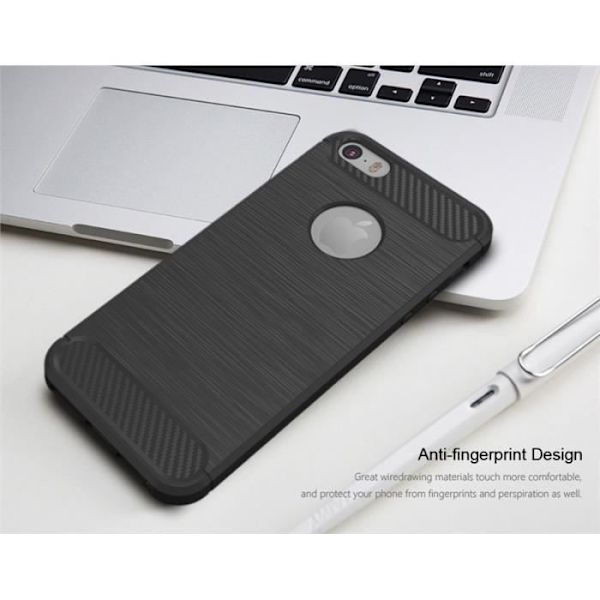 Coque - Samsung - Galaxy A7 2017 - Slim - Mjuk - Kolfiber - Svart Svart