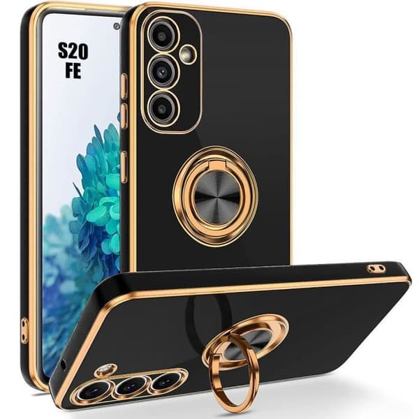 Coque - för Samsung Galaxy S20 FE - Silikon - Stötsäker - Rotationsring 360° Svart