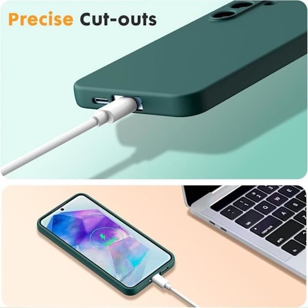 Fodral till Samsung Galaxy A06 - Mjukt Silikonskydd Anti-Scratch - Midnattsgrön