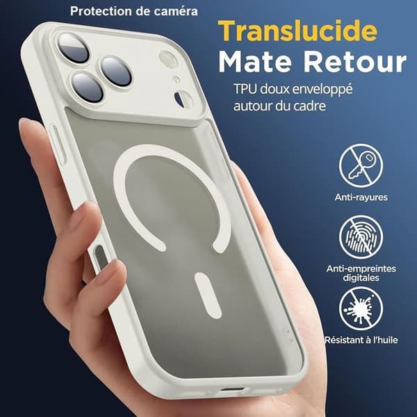 iPhone 18 Pro-fodral, med magnetring och kameraskydd - Grå - 2 härdade glas Grå