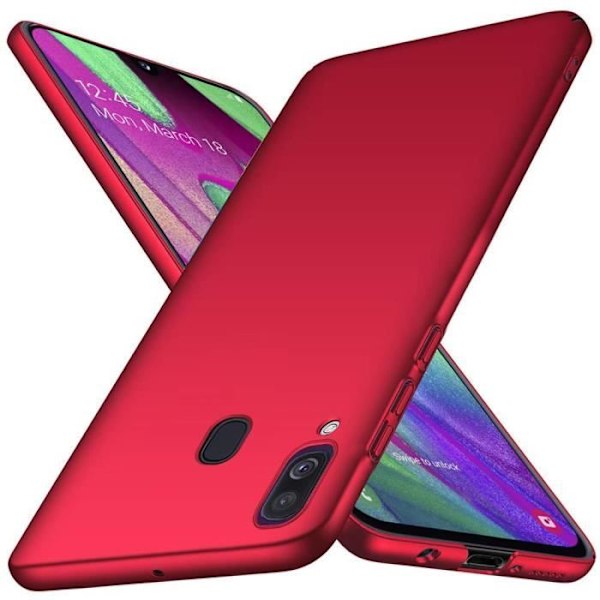 Fodral för Samsung A20e (5,8") + 2 härdade glasögon Ryggskydd enkel ljus färg Röd Röd