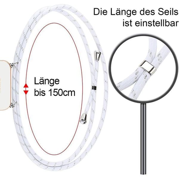 Skyddsskal för iPhone 16e - BOOLING - Stötsäkert silikon - Justerbar axelrem - Vit Vit