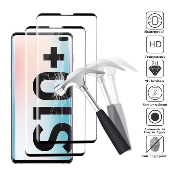 XICAO - [3 delar] härdat glas Samsung Galaxy S10 Plus, skärmskyddsfilm för Samsung Galaxy S10+,[3D Cover I