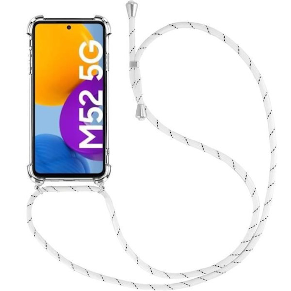 Mobilskal - Samsung - M52 5G - Transparent - Förstärkt skydd - Stötsäker Transparent-Vit