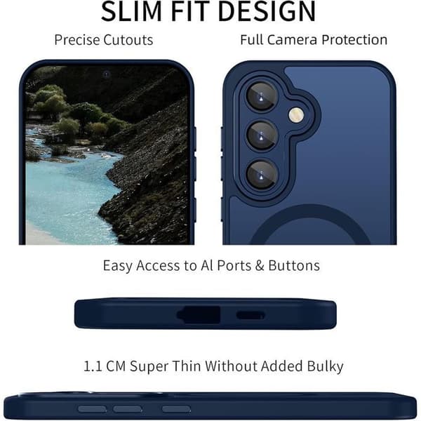 Skyddsfodral för Samsung Galaxy A18 5G/4G, Hård Skydd med Magnetring - Mörkblå marinblå