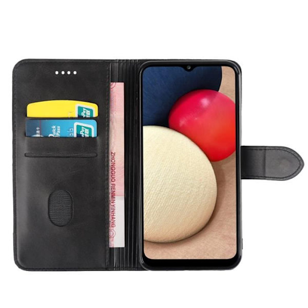Fodral För Samsung Galaxy A03S /A02S Flip Läder Telefonfodral Fodral Fodral Skydd [Svart] fodral 005