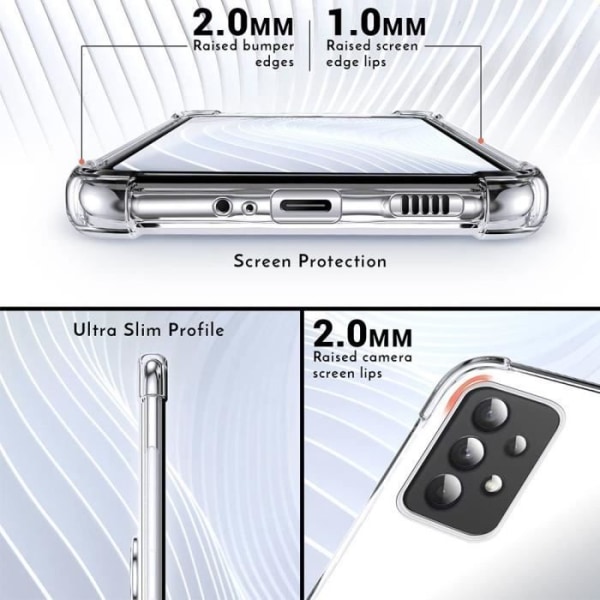 Coque - Samsung - Galaxy S24 Ultra - Transparent Silikon - Silver Stöd - Förstärkta Hörn Transparent